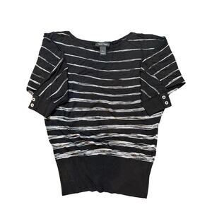 White House Black Market Women's Striped Pullover Sweater Batwing Size Small